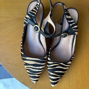 Matiko Circa Slingback Haircalf Pumps in Tiger Print